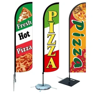 Custom Outdoor Advertising Feather Flag Banner With Polyester Flags And Aluminium Pole Kit For Beach Use