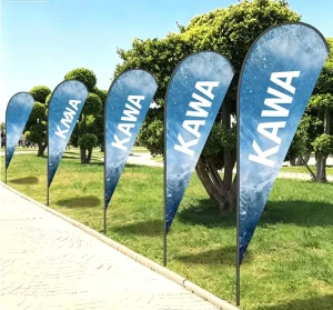 Custom Outdoor Advertising Pennant Feather Flag Signs Teardrop Beach Flags Fiberglass Pole Spike Cross Base Waterproof