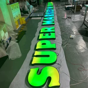 Custom Outdoor Commercial Stainless Steel RGB LED Channel Letters 3D Acrylic LED Front lit Channel Letter Signs