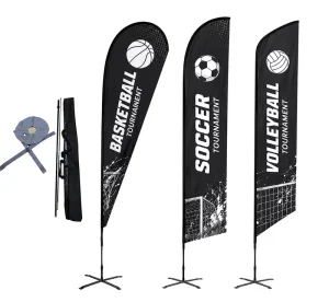 Custom Outdoor Event Flag for Sports Tournament Advertising Waterproof Polyester Fabric