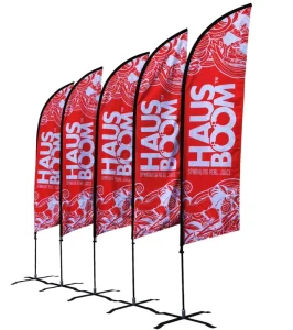 Custom Outdoor Feather Teardrop Rectangle Advertising Flags Digital Printed Flying Beach Banners