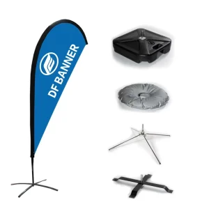 Custom Outdoor Fiberglass Flagpole With Iron Spike Base and Water Bag for Automotive Insurance Racing Flags Beach Flags Etc