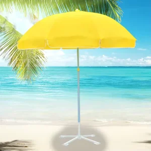 Custom Outdoor Foldable Sun Umbrella Promotional Advertising Vinyl Oxford Polyester Beach Umbrellas