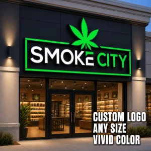 Custom Outdoor Front Lit Channel Letter Sign LED Logo Acrylic Letters For Smoke Shop Storefront Sign Board
