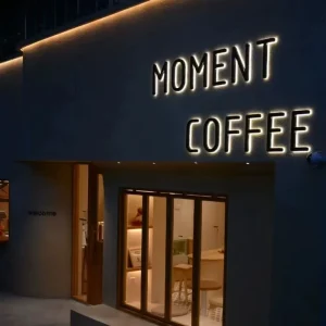 Custom Outdoor Gold Brushed Stainless Steel Backlit Signage 3D Shop Name Metal Sign LED Illuminated Sign