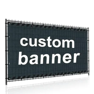 Custom Outdoor Hanging Polyester Banner Waterproof Sublimation Fabric Fence Mesh Banner Digital Printing Vinyl Silk