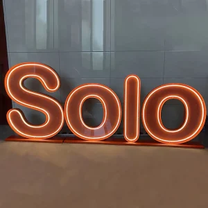 Custom Outdoor Neon Lighted Letters American Style Stainless Steel Food Truck Hanging LED Decorative Billboard Wall Mounting