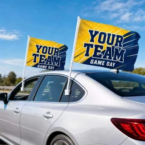 Custom Outdoor Off Road Team Car Flags Eco Friendly Polyester Durable Quick Dry Digital Printed for Events and Sports