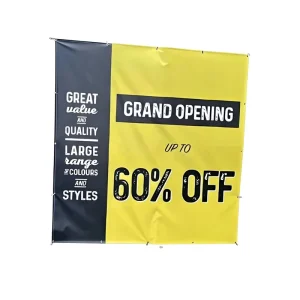 Custom Outdoor PVC Mesh Cloth Grand Opening Advertising Banner Waterproof Sunscreen HD Printed Horizontal