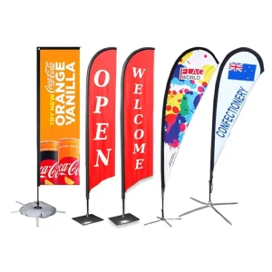 Custom Outdoor Promotion Advertising Barber Shop Flying Flag Pole Custom Beach Banners in Pennant Style