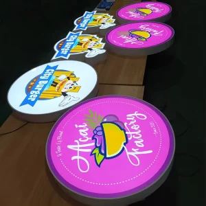 Custom Outdoor Round Advertising Store Sign LED Lightbox Signage