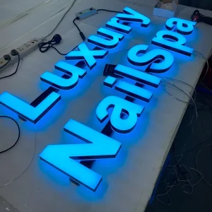 Custom Outdoor Stainless Steel 3D Illuminated Letter Led Sign For Barber Shop Smoke Shop