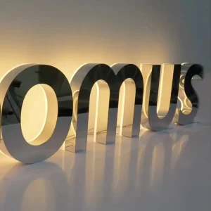 Custom Outdoor Stainless Steel LED Backlit Illuminated Letters Signage for Mall Companies Park Wall Mounted with 2 Year Warranty