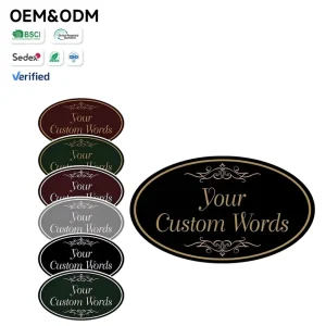 Custom Oval Metal Nameplates Vintage Engraved Decorative Plaque with Custom Text