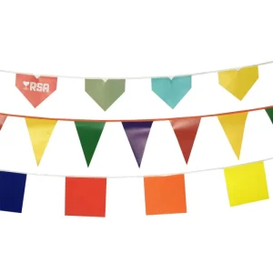 Custom PVC Advertising Bunting Flags Digital Printed Colorful Outdoor Hanging Pennant Flags with Lamination Coating