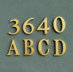 Custom PVC Embossed Letters 3D Spherical Pointed Letters for House Number Signs