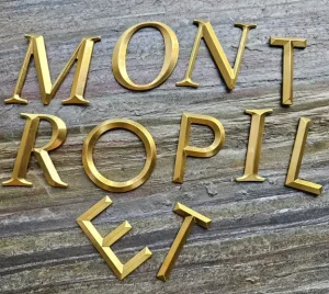 Custom PVC Embossed Letters 3D Spherical Pointed Letters for House Number Signs
