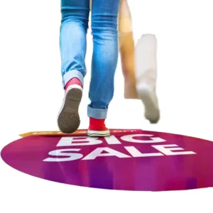 Custom PVC Larger Size Waterproof Matte Lamination Advertising Indoor Supermarket Promotion Floor Adhesive Sticker