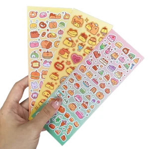 Custom PVC Self Adhesive Vinyl Waterproof Kiss Cut Printing Cute Deco Sticker Sheet