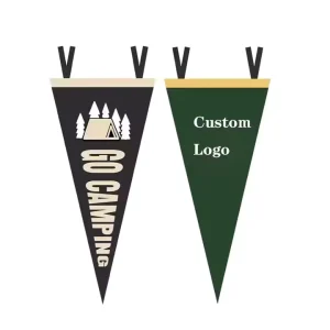 Custom Party Decoration with Rope Hanging Hot Cut Felt Triangular Flag