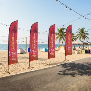 Custom Pennant Flag 2.7m Premium FRP Anti Fade Long Lasting Flying Polyester Coastal Promotion
