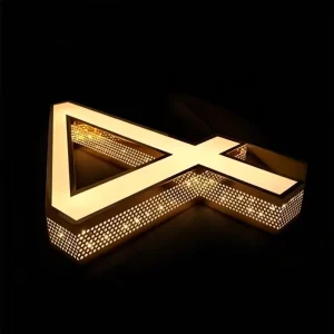 Custom Perforated Channel Letter Sign Colorful Diamond Electronic Illuminated Letter Signs Logo