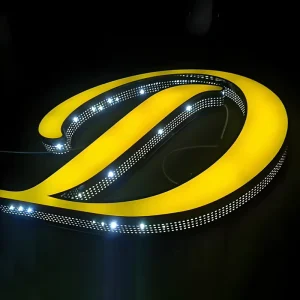 Custom Perforated Lighted Sign Led Illuminated Sign Stainless Steel Punching Holes Letters Led Signs for Business Advertising