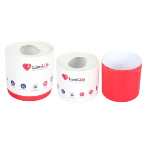 Custom Personal Safety Alarms Rigid Cardboard Round Paper Box with Window for Daily Essentials Cylinder Packaging Gift Box