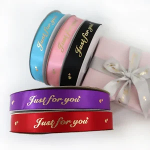 Custom Personalised Printed Ribbon Grosgrain Satin Ribbon for Brand Promotion Product Packaging