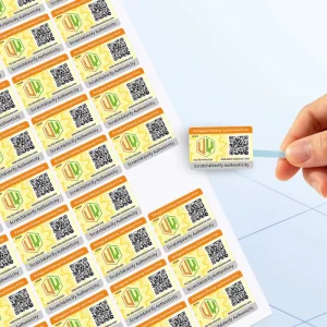 Custom Personalized Anti Counterfeit Holographic Scratch QR Code Synthetic Paper Die cut Stickers Transparent VOID Label
