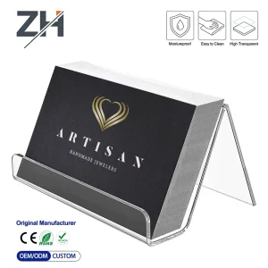 Custom Personalized Eco-Friendly Portable Acrylic Desk Business Card Display Stand For Multiple Visiting & Name Cards