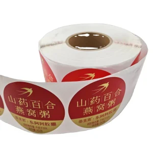 Custom Personalized Food Product Roll Stickers Waterproof Vinyl Adhesive Labels Gold Foil Printing with Logo & QR Code