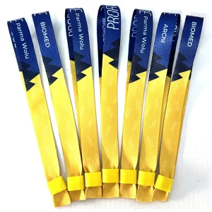 Custom Personalized Logo Printed Polyester Cloth Festival Bracelets for Events Wristbands