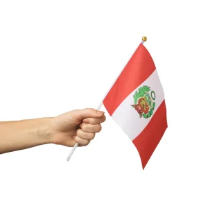 Custom Peruvian Handheld Flags All National Design Stick Banner for Hand Waving All National Design for Peru