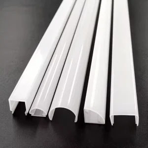 Custom Plastic PC LED Diffuser Cover Plastic Extrusion Profile For Linear Lighting Strip Fixture With Mounting Clip