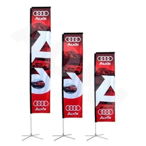 Custom Polyester Beach Flag Pennant Rectangular Drop Feather Shape for Commercial Display