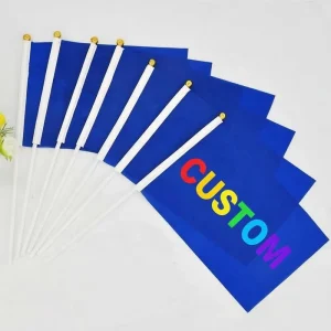 Custom Polyester Handheld Flag with Plastic Poles