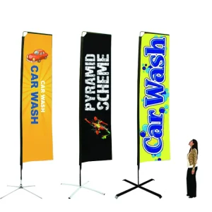 Custom Polyester Material Beach Flag Advertising Feather Flag Teardrop Banner Big Rectangle Flag for Advertising Road Show Event