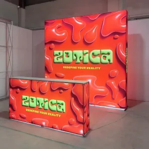 Custom Pop up LED Light Box Portable Backlit Display Advertising Light Box Trade Show Display Tension Fabric Backdrop