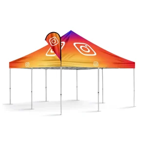 Custom Pop up Tent for Outdoor Advertising and Festivals with Full Side Wall and Branding