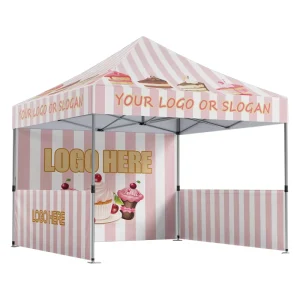 Custom Popup Tent Fold Easy Pop up Trade Show Tent Portable Outdoor Waterproof Printed 10X10 Advertising FoodTent