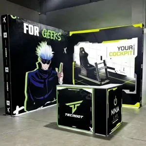 Custom Portable Double Sided Logo Tension Fabric LED Advertising Light Box Pop-Up Trade Show Backdrop Stand Exhibitions