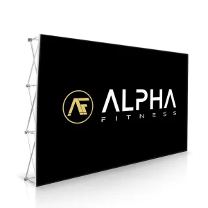 Custom Portable Folding Tension Fabric Pop up Display Stand Backdrop for Trade Show Straight Display Banner