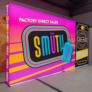 Custom Portable LED Light Box for Trade Shows Pop up Design with Tension Fabric Backdrop Backlit Display Advertising Light Box