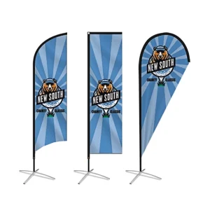 Custom Portable Outdoor Advertising Flags Dye Sublimation Trade Show Equipment Custom Flag Banner Stand Beach Flag Pole