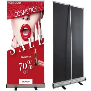 Custom Portable Pull Up Roll Up Banner Display Stand Retractable Adjustable Aluminum Roller Backdrop Promotion Exhibition