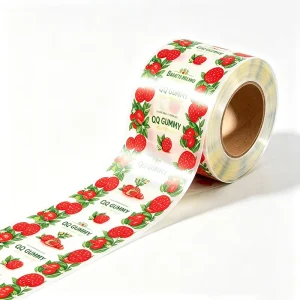 Custom Print Collagen Gummy Candy Wrapper Clear Cellulose Film Roll Soft Cellophane Sachet Packaging Twist Laminated Film Rolls