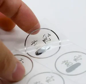 Custom Print PVC Adhesive Labels Durable Transparent Sticker Holographic Effect Waterproof Die Cut Vinyl Barcode Compatible