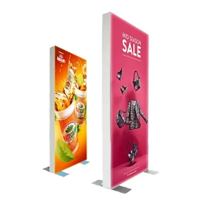 Custom Print Rectangle Frameless Tension Fabric LED Advertising Light Box Wrinkle Resistant Aluminum Trade Show Equipment