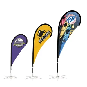 Custom Printed 100% Polyester Double Sided Aluminum Flagpole Beach Feather Flags Outdoor Flying Banner for Advertising